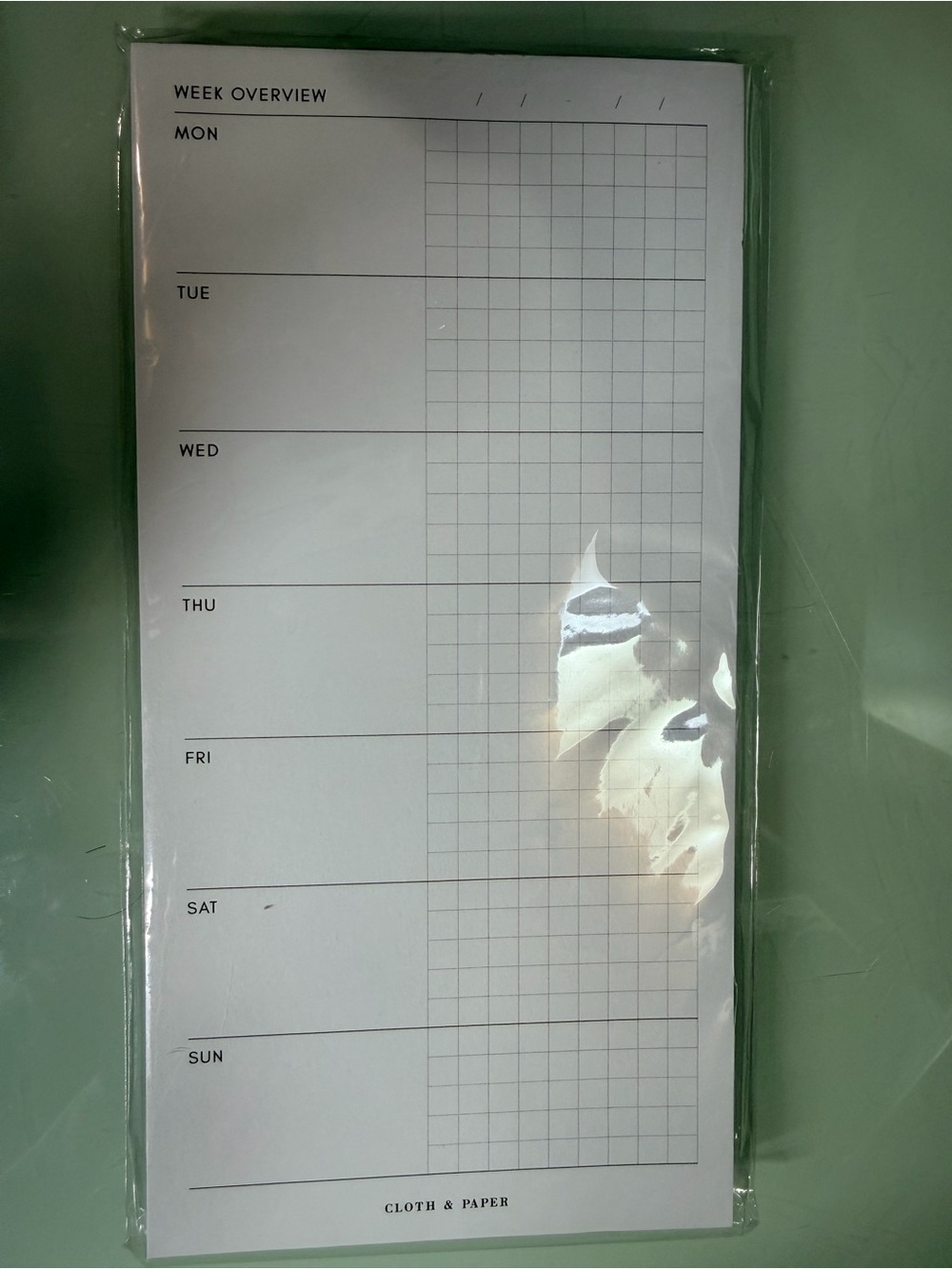 Cloth & Paper Weekly Overview Planner Pad - White